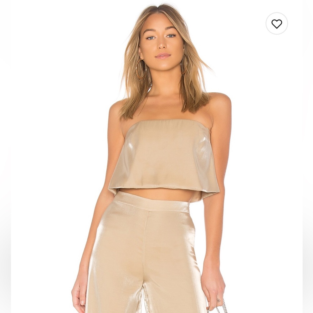 Lovers + Friends light gold tube top